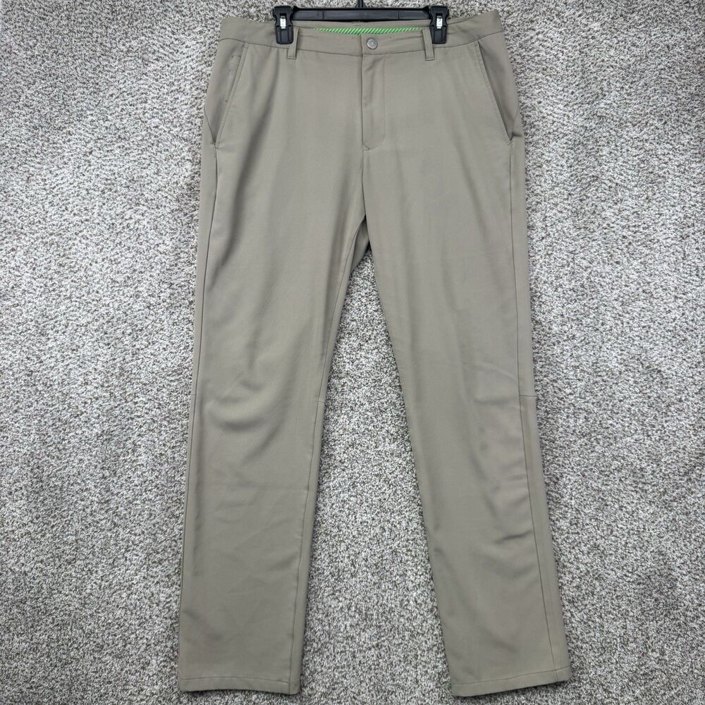 Bonobos Performance Link Pants Men's 36x34 Slim Chino Stretch Flex Waist Beige